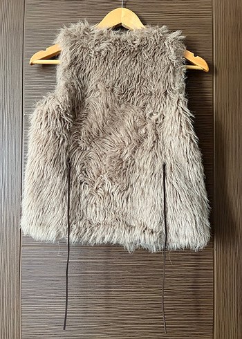 Bej Kürk Çocuk Yelek - Görsel 2