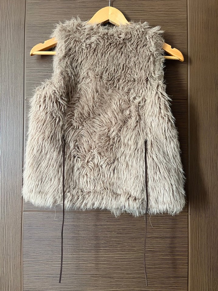 Bej Kürk Çocuk Yelek - Görsel 2