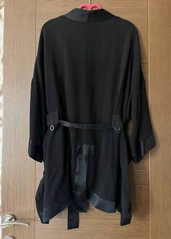 Siyah Kuşaklı Midi Ceket - Görsel 4