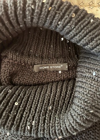 Siyah Boğazlı Örgü Kadın Kazak - Görsel 4