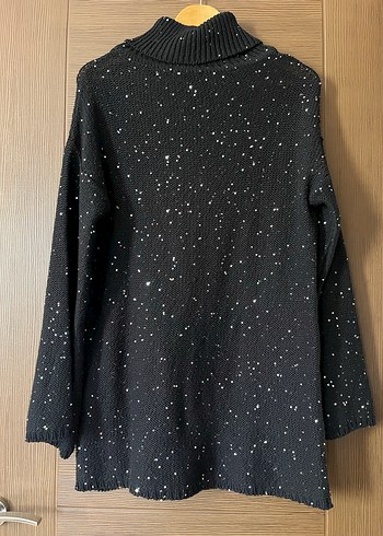 Siyah Boğazlı Örgü Kadın Kazak - Görsel 3