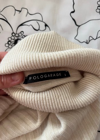 Polo Garage Krem Kadın Boğazlı Triko Kazak - Görsel 4