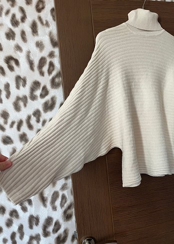Polo Garage Krem Kadın Boğazlı Triko Kazak - Görsel 2