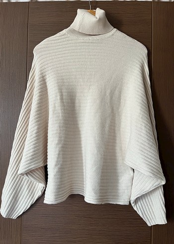 Polo Garage Krem Kadın Boğazlı Triko Kazak - Görsel 3