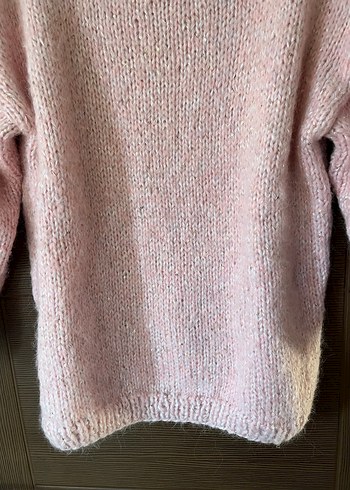 Pembe Örgü Kadın Kazak - Görsel 2