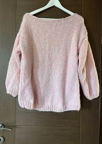 Pembe Örgü Kadın Kazak - Görsel 4