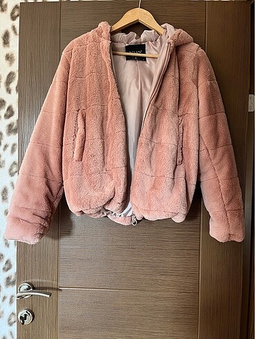 m Beden pembe Renk Peluş mont