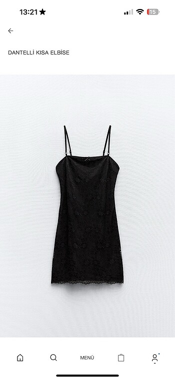 ZARA DANTEL MİNİ ELBİSE