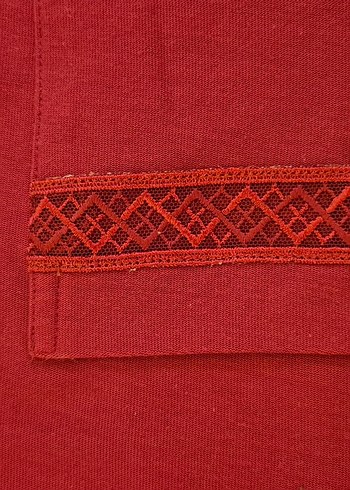 Bordo Kadın Uzun Bohem Sabahlık - Görsel 3