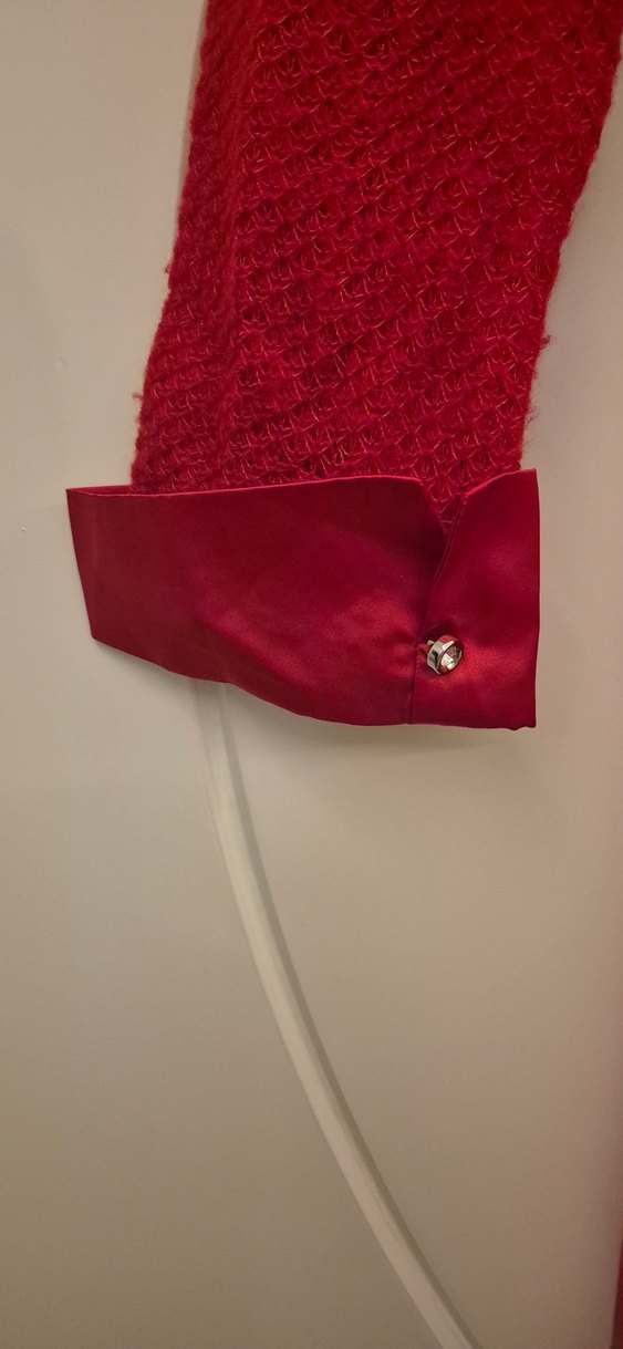 Kadın Uzun Kırmızı triko sabahlık - Görsel 3