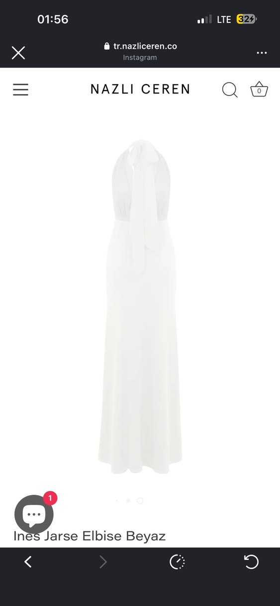 V Yaka Uzun Beyaz Minimalist elbise - Görsel 5