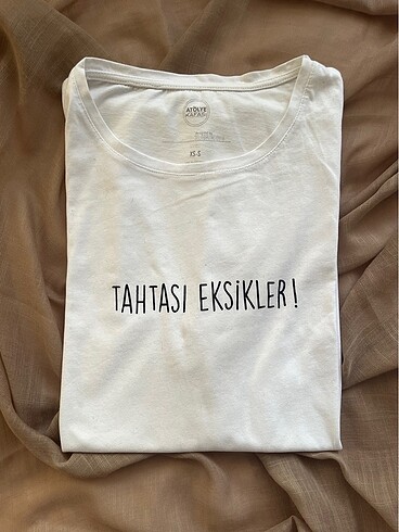 s Beden beyaz Renk ?Tahtası Eksikler? Baskılı Unisex Tshirt