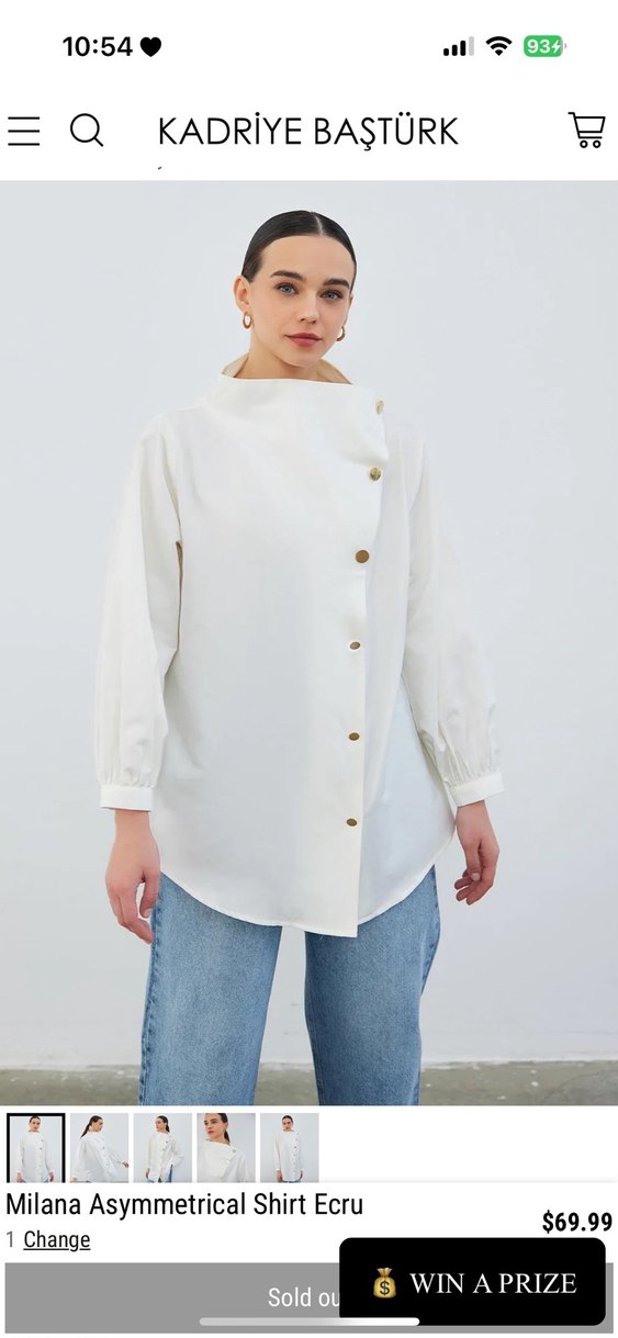 Kadriye Baştürk - Düğmeli Beyaz Gömlek - Görsel 2