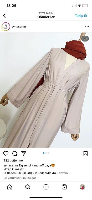 Taş rengi kimono