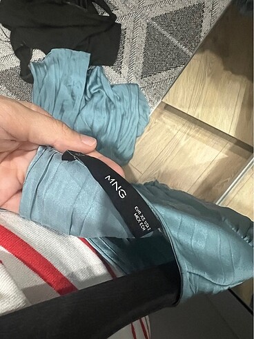xs Beden Mango turkuaz saten elbise