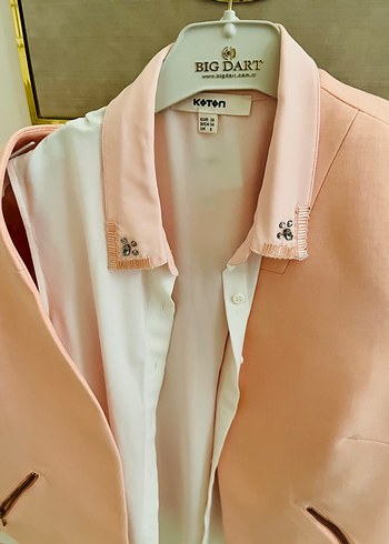 Pembe Düğmeli Saten Kadın Gömlek