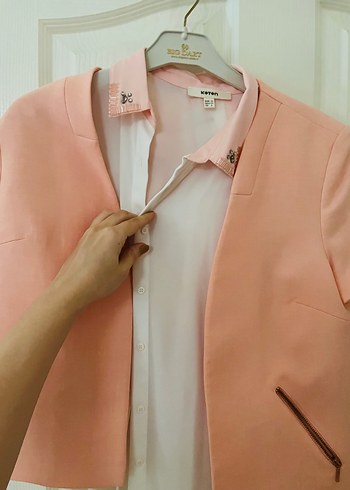 Koton Pembe Düğmeli Saten Kadın Gömlek
