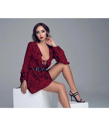 Zara Zara XS beden s beden de kullanabilir kırmızı renk elbise
