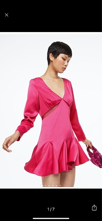 H&M pembe S beden 1 kez kullandım , ön kısmında leke olduğu için