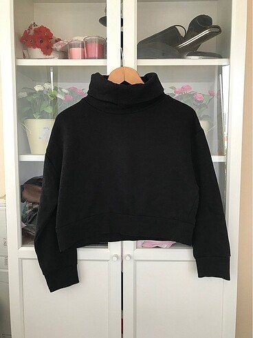 Zara Crop Siyah Sweat S