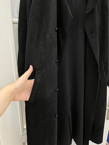 xl Beden siyah Renk Süet trençkot