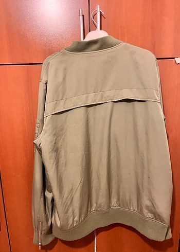 Haki fermuarlı bomber ceket - Görsel 5
