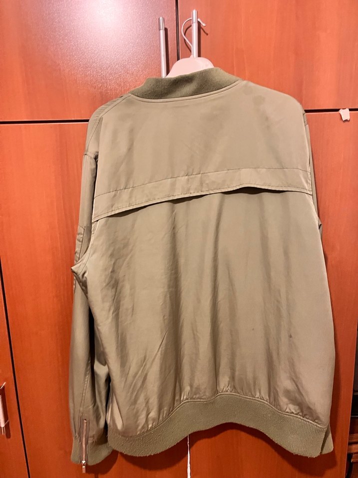 Haki fermuarlı bomber ceket - Görsel 5
