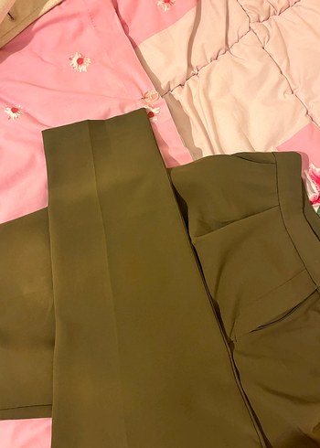 Koton kumaş pantolon, haki renk - Görsel 4