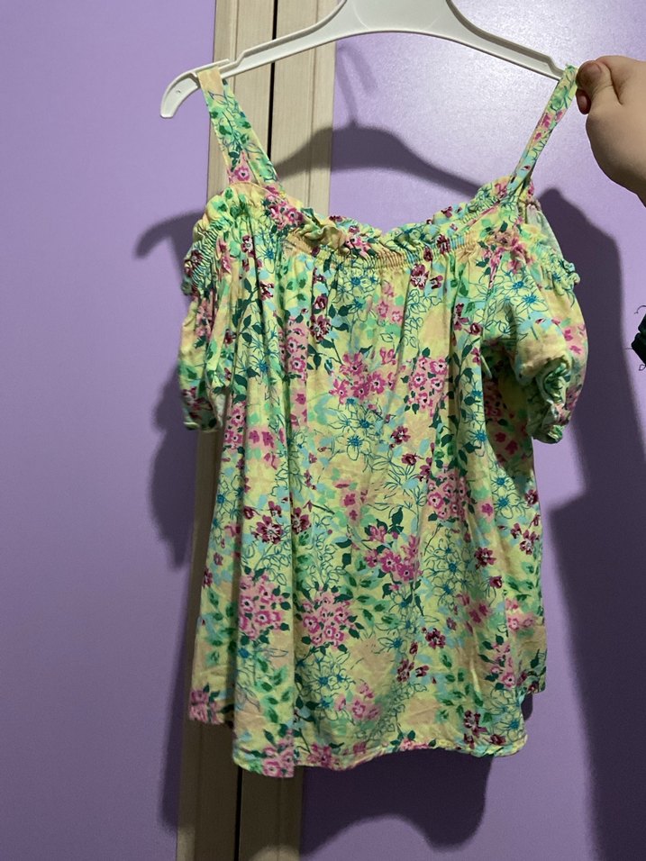 Çiçek Desenli Düğmeli Bohem Mini Bluz - Görsel 3