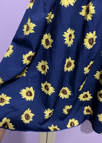 Kız çocuk Çiçek Desenli Askılı Midi Elbise - Görsel 4