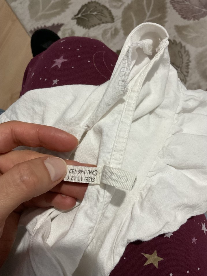 Kız Çocuk Beyaz Keten V Yaka Gömlek - Görsel 5