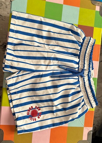 Erkek Çocuk Mavi Çizgili Deniz Şortu - Görsel 2