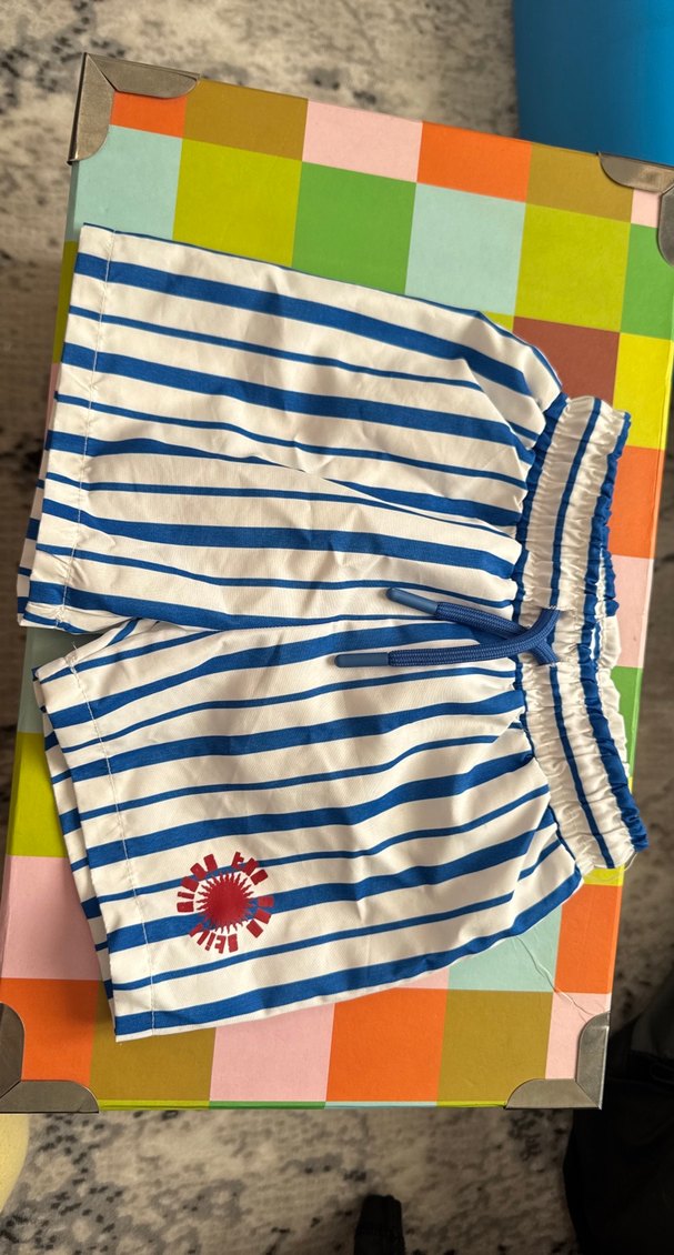 Erkek Çocuk Mavi Çizgili Deniz Şortu - Görsel 2