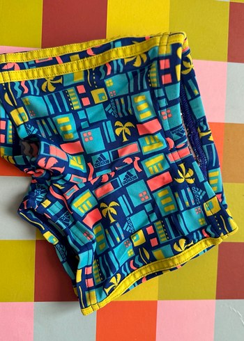 Renkli Desenli Adidas Erkek bebek  Mayo Şortu - Görsel 2