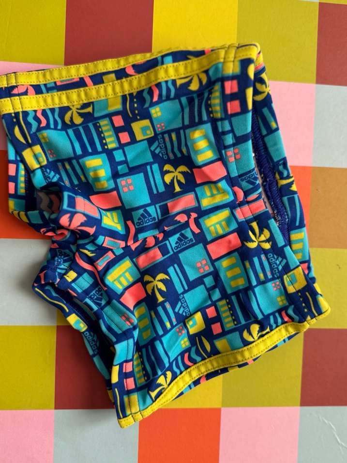 Renkli Desenli Adidas Erkek bebek  Mayo Şortu - Görsel 2