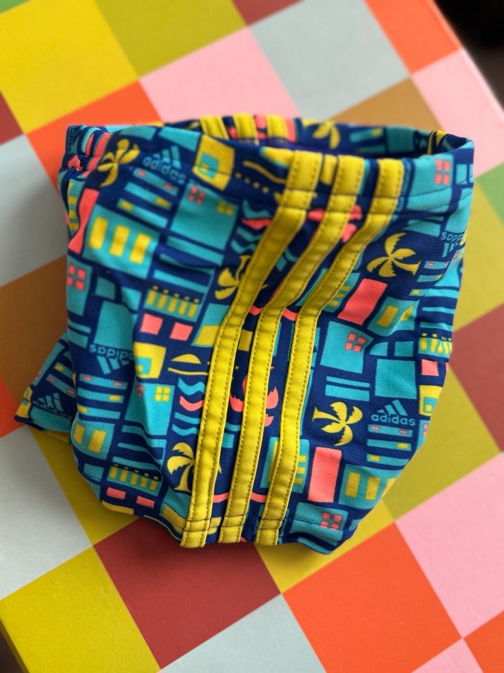 Renkli Desenli Adidas Erkek bebek  Mayo Şortu - Görsel 4