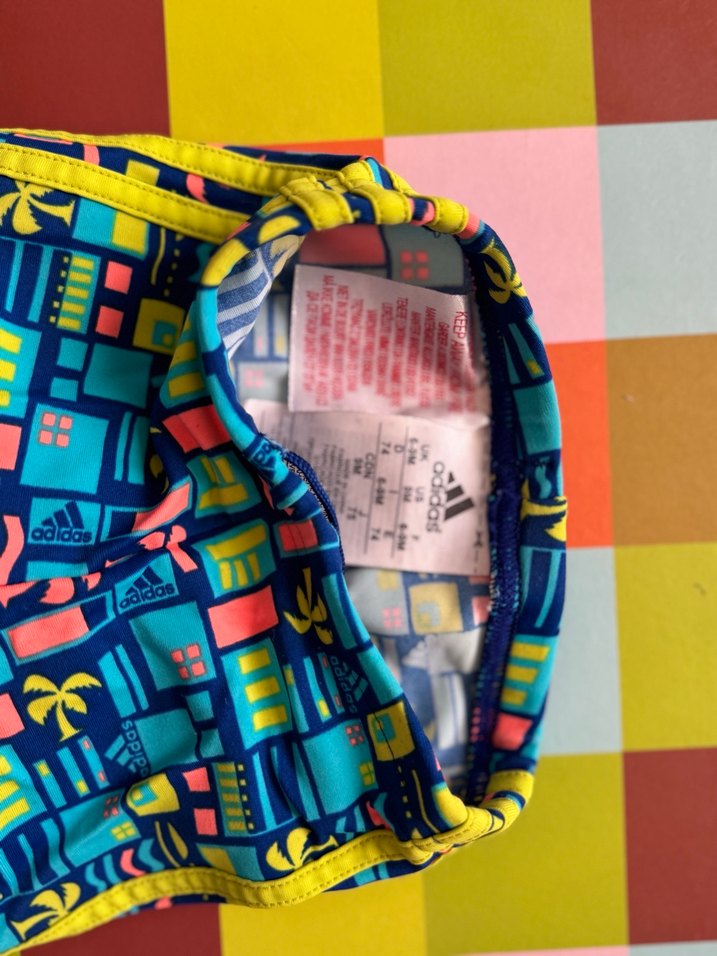 Renkli Desenli Adidas Erkek bebek  Mayo Şortu - Görsel 3