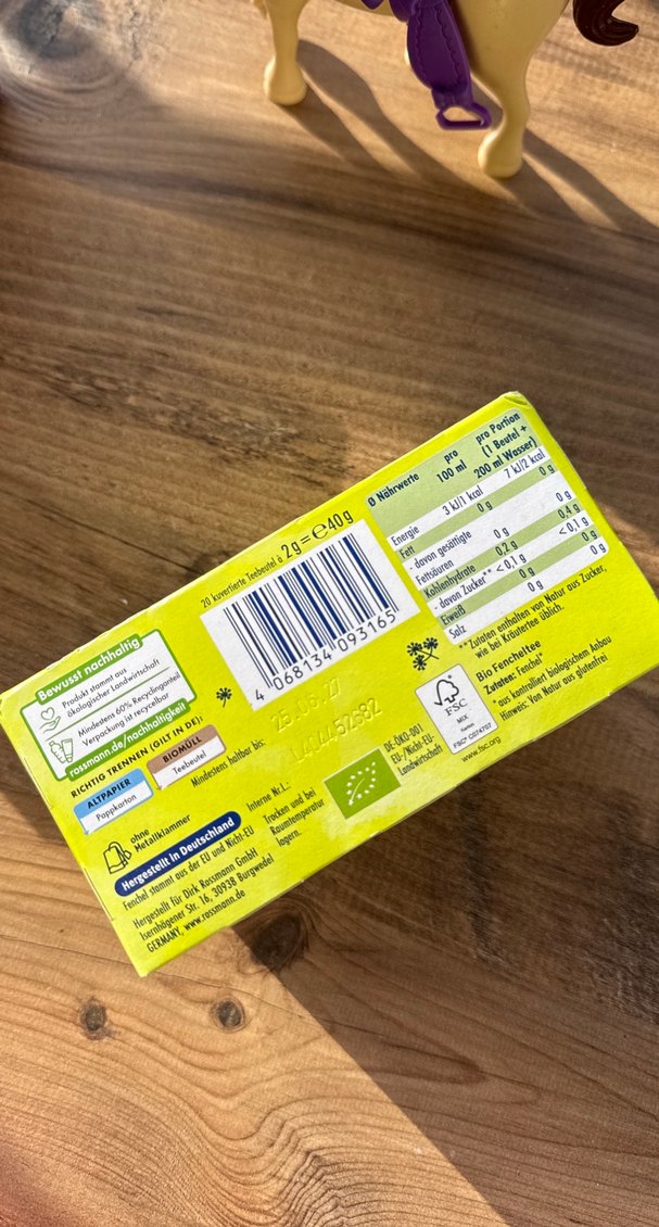 Babydream Fenchel Çayı 20 Poşet Organik - Görsel 2