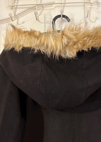 Siyah Kürklü Midi Kışlık Kadın Mont - Görsel 4