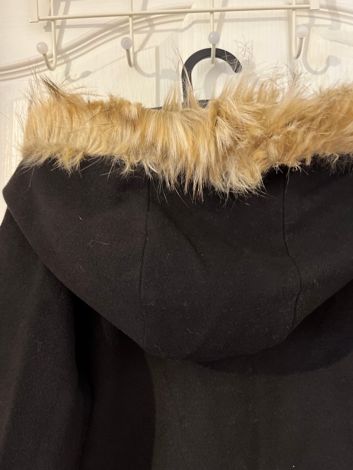 Siyah Kürklü Midi Kışlık Kadın Mont - Görsel 4