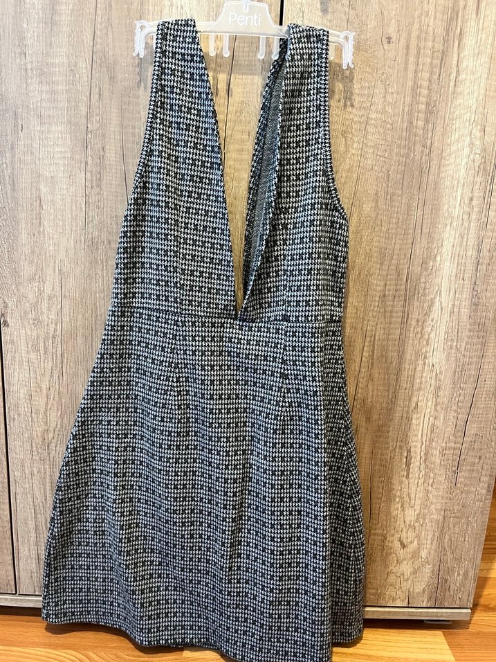 Düğmeli Gri Kadın Elbise - Görsel 2