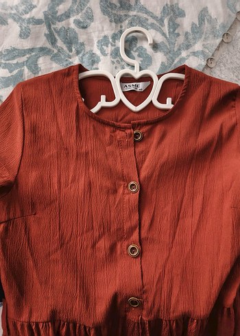 Düğmeli Uzun elbise - Görsel 3