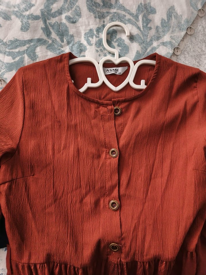 Düğmeli Uzun elbise - Görsel 3