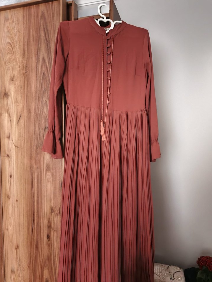 Düğmeli Uzun elbise - Görsel 2