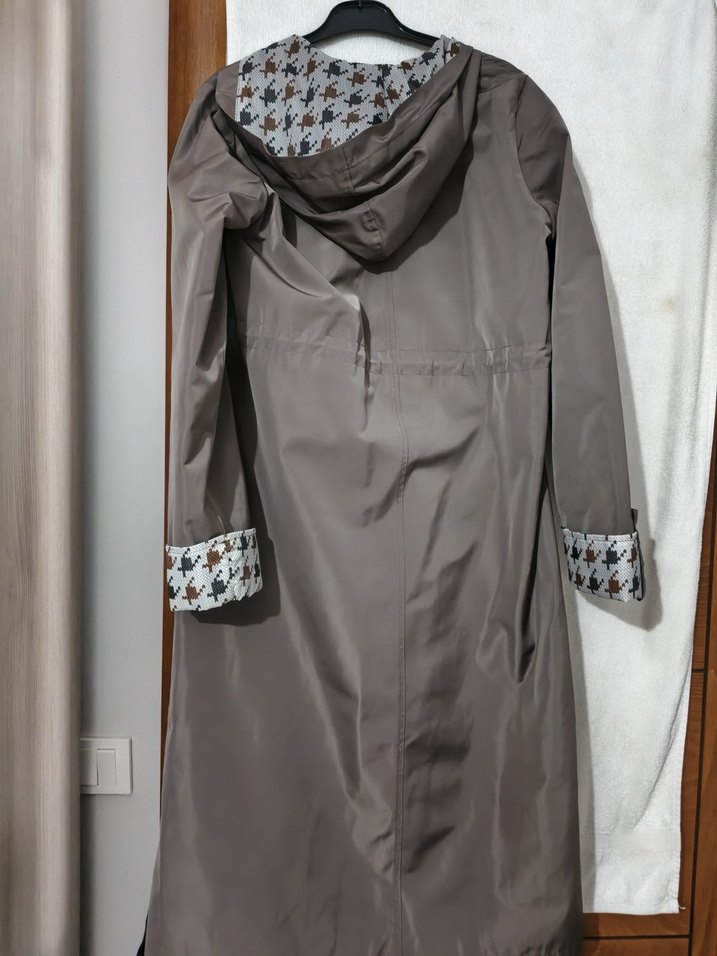 Sitare Uzun Bej Kadın Trençkot Cepli - Görsel 3