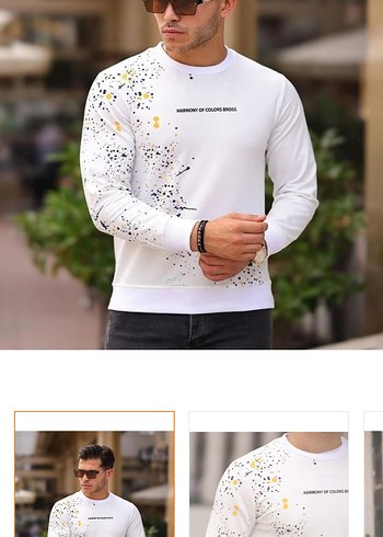 Lacoste Beyaz Baskılı Erkek Sweatshirt