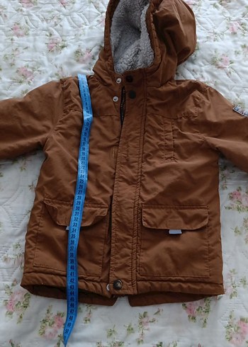 Erkek Çocuk Kahverengi Kapüşonlu Mont - Görsel 3