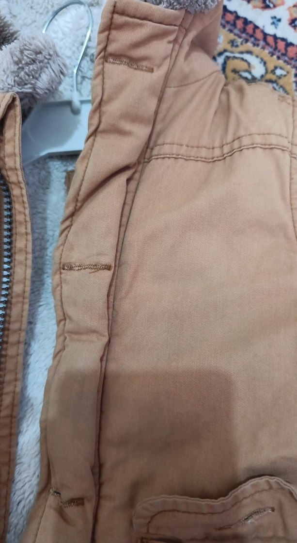 Düğmeli Erkek Çocuk camel sarısı j Mont - Görsel 5