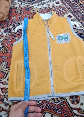 Fermuarlı Sarı Erkek Çocuk Polar Yelek - Görsel 4