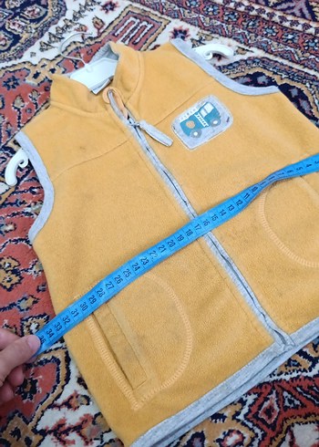 Fermuarlı Sarı Erkek Çocuk Polar Yelek - Görsel 5